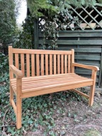 Ławka Ogrodowa Teak Z Prostym Oparciem (120cm)