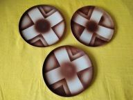 Trzy stare talerze Bunzlau Bolesławiec