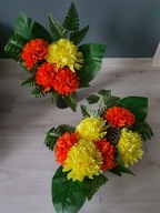 WIĄZANKA STROIK KOMPOZYCJA NA CMENTARZ SZTUCZNE KWIATY komplet! TANIO!!60cm