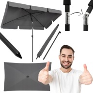 HIT PARASOL KLASYCZNY JOHNGREEN SZARY 246 X 238 CM
