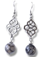 AW40 Kolczyki kamienie AGAT WĘŻOWY