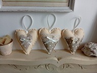 SERCA DUŻE BAWEŁNA,KORONKA, KOMPLET 3 szt.