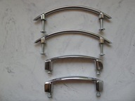 Metalowe chromowane uchwyty meblowe, dwa zestawy po 2 sztuki
