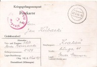 OFLAG VII A -MURNAU -obieg 1940 rok do KRAKÓW GG -karta