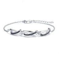 Bransoletka s1 Platerowana Platyną CZ / Spinel – Franko