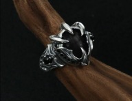 Sygnet Oczko w pazurach skull biker moto rock