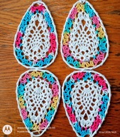 Serwetka .szydełk.na obręczy met.jajko 12 x 8 cm