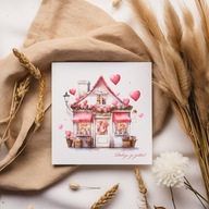 Kartka walentynkowa 14 x 14 cm Dobrze, że jesteś