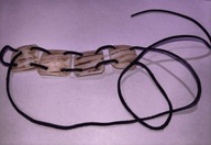 Bransoletka czoker choker masa perłowa dżungla indiańska rzemyk handmade