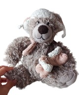 Miś maskotka uroczy w czapce pilotce z rękawiczkami 20cm