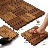 Drewniane Płytki Tarasowe 12 Sztuk 31 x 31 x 2,5 cm 3 zestawy