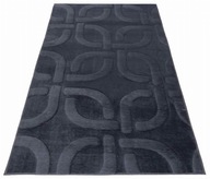 Dywan RABBIT JAQUARD 3D Wytłaczany Modern Antracyt Pluszowy Glamour