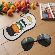 ETUI NA OKULARY KOT kwiaty ANIME OTWIERANE MATERIAŁ ANIME ŁADNE KOLOR