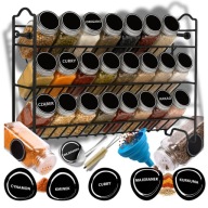 POJEMNIKI NA PRZYPRAWY 48SZT SŁOICZKI SZKLANE ORGANIZER PRZYPRAWNIK STOJAK