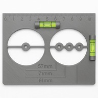 SZABLON DO WYMIAROWANIA OTWORÓW 2 PUSZEK PRĄDOWYCH Z LIBELLĄ POZIOMICĄ