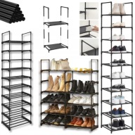 SZAFKA REGAŁ NA BUTY METALOWY WYSOKI CZARNY MODUŁOWY LOFT ORGANIZER
