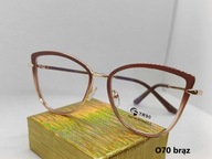O70 Okulary Zerówki Damskie Blue Light Brąz