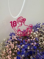 Topper do kwiatów Urodziny 18 Druk3D Ozdoba Dekoracja