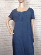 Pomodoro granatowa sukienka 100% len roz. L