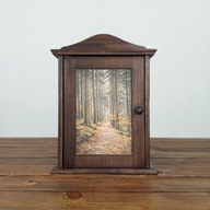 Drewniana szafka na klucze - jesienny las