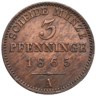 NIEMCY PRUSY 3 FENIGI 1/120 TALARA 1865 A STAN