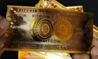 Karta kolekcjonerska złoty banknot bitcoin 100 BTC goldbacks gold note