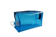 Niebieska kosmetyczka przeźroczysta PCV - wodoodporna