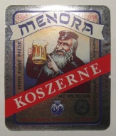 ETYKIETA PIWO JASNE PEŁNE KOSZERNE MENORA BROWAR HEVELIUS GDAŃSK
