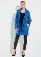 JOSEPH RIBKOFF - Niebieski swetrowy płaszczyk w kratę - r.M mało używany