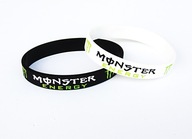Bransoletka silikonowa 2 szt MONSTER komplet biała czarna znaczek napis