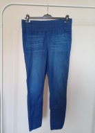 spodnie dżins janina skinny denim wear 44 rurki ze średnim stan granatowe