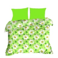 Pościel kora lux 200x200 + 2x70x80 2x40x40 guzik K 299 DUO Stokrot na łące