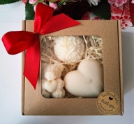 Zestaw świeczek na Walentynki, box candles na Dzień Kobiet, świeczki serce