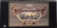 Kartki i str. główna z kalendarza ściennego KAW na rok 1981.