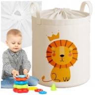 DUŻY POJEMNIK NA ZABAWKI ZAMYKANY KOSZ Z TKANINY ORGANIZER MATERIAŁOWY 43L