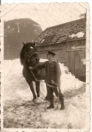 WEHRMACHT -TRZECIA RZESZA -ŻOŁNIERZ -zdjęcie -mały format -KOŃ