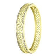 82479 BRANSOLETKA 14K POZŁACANA 60/10 MM sztywna bangle z cyrkoniami