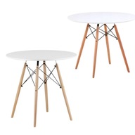 STÓŁ OKRĄGŁY BIAŁY DO JADALNI KUCHNI SALONU SYPIALNI DLA 4 OSÓB