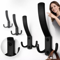 HACZYKI NA UBRANIA ŚCIENNE WIESZAK MEBLOWY CZARNY METALOWY 5 SZT