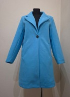 Klasyczny elegancki płaszczyk niebieski smerf guzik uni