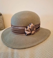 Kapelusz retro vintage 100% wełna szary