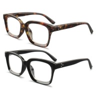 2x prostokątne okulary do czytania +2.50 ze sprężynowymi nóżkami
