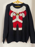 Ś Sweter Avenue świąteczny Bożonarodzeniowy Mikołaj z Twoją twarzą L