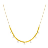 41335 Celebrytka złota stal chirurgiczna 316L pozłacana 18K kryształki
