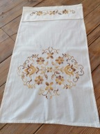 BAWEŁNIANA HAFTOWANA RĘCZNIE KRZYŻYKIEM MAKATKA RĘCZNIK KUCHENNY 50x90 D