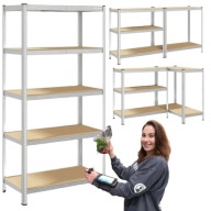 REGAŁ METALOWY SPIŻARNIA MAGAZYN OCYNK 180X90X40 5 PÓŁEK 180KG NA PÓŁKĘ