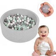 Suchy basen Selonis 90x30 cm z 300 kulkami biały szary mięta CE