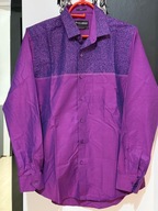 Z Koszula imprezowa Perri Allen odcienie fioletu bawełna oryginalny krój M