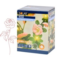 RÓŻE GIRLANDA SOLARNA SZTUCZNE KWIATY 20N LED ŁAŃCUCH OGRODOWY