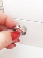 Obrączka Srebrna Trzy Kwiaty Kwiatki 22 10 Stal Chirurgiczna Nierdzewna